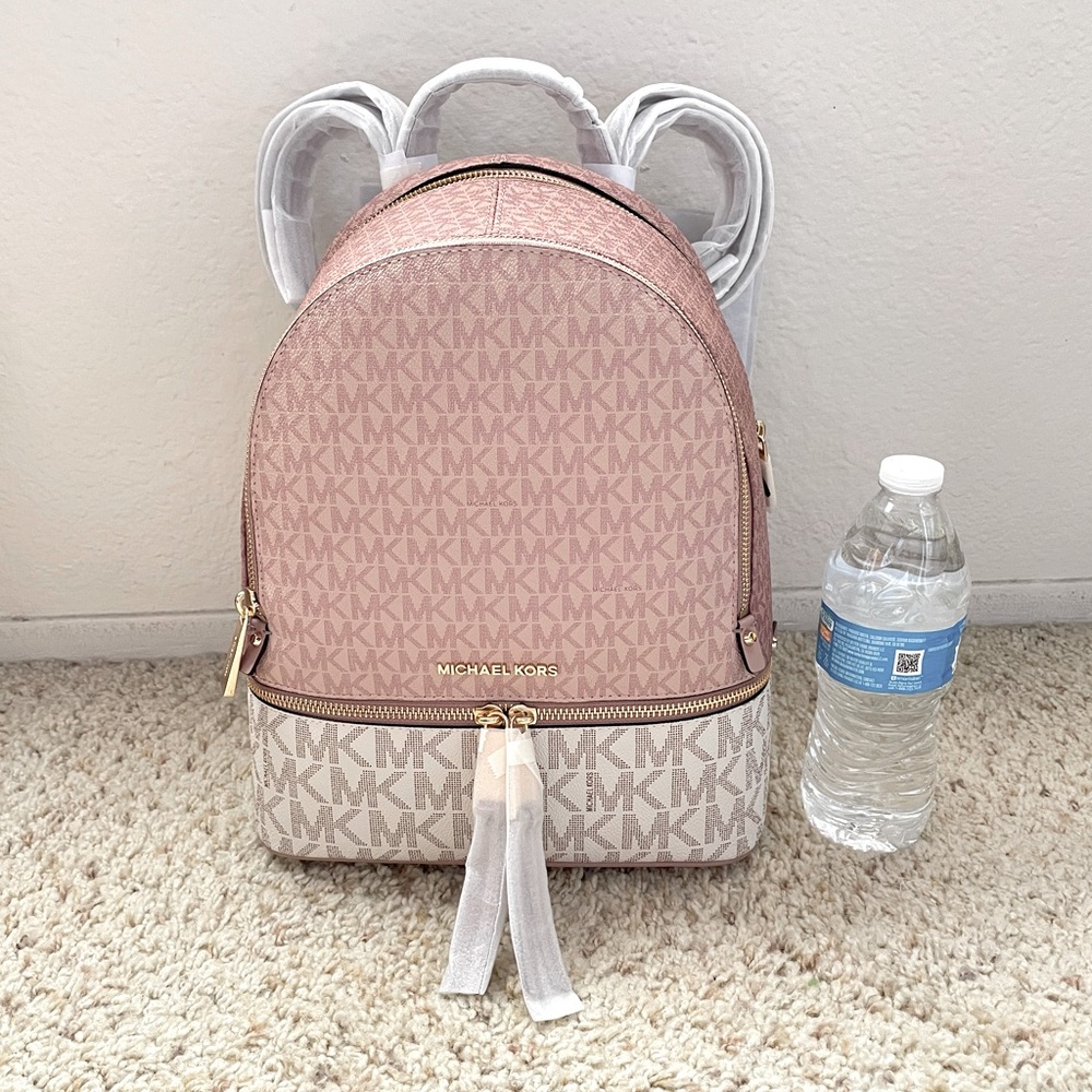 Michael Kors Rhea Medium Color-Block Logo Backpack